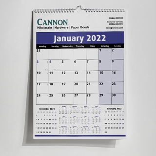 Show details for Large Monthly Wall - Blue & Black