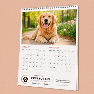 Show details for A4 Wall - 7 Leaf (single sided) Portrait with printed backing board - Design by us