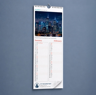 Show details for Slim Wall - 7 Leaf (single sided) with printed backing board - Design by us